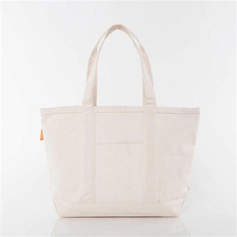 Custom Large Canvas Boat Tote Bag with Shadow Block Initial – Arden and ...