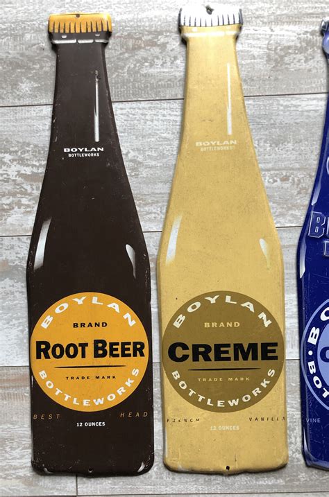 Vintage BOYLAN’S BOTTLEWORKS Tin Metal Signs - ROOT BEER CREME GRAPE ...