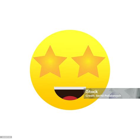 Starryeyed Emoji Excited Happiness Vector Illustration Eps 10 Stock ...