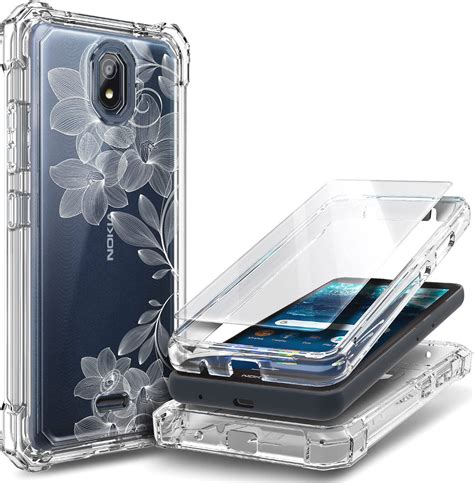 Nagebee Phone Case Compatible for Nokia C100 with Tempered Glass Screen ...