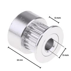 Buy GT2 6mm Belt Width 20 Teeth 5mm Bore Timing Pulley Online in India ...
