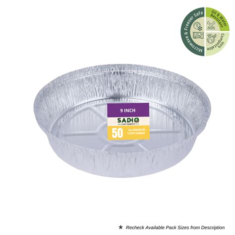 Sadho 9 inch Round Aluminium Foil Containers for Food Packing, Ovensaf ...