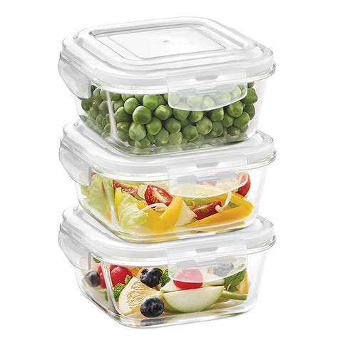 Buy Borosil Glass KLIP-N-STORE 320ml Container(Clear) - Pack of 3 ...
