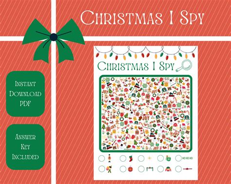 Christmas I Spy Holiday I Spy Christmas Kids Activity Christmas Game ...