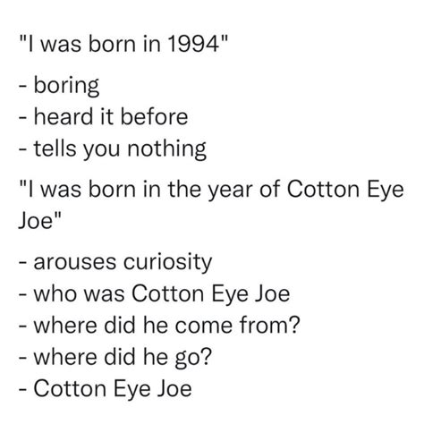 cotton eye joe years old