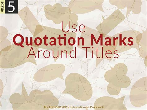 When To Use Quotes For Titles
