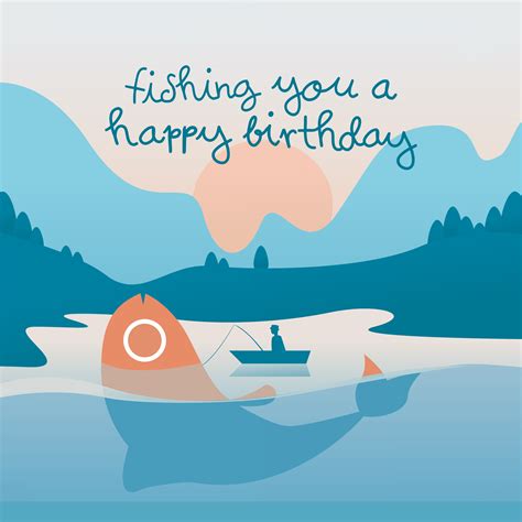Boat Fishing Happy Birthday Card | Boomf