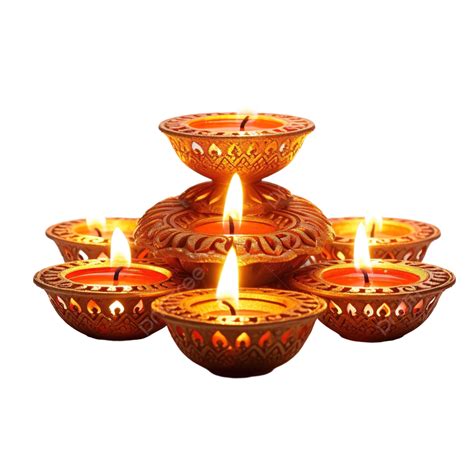Happy Diwali Diya Lamps Lit During Diwali Festve Celebration, Indian ...