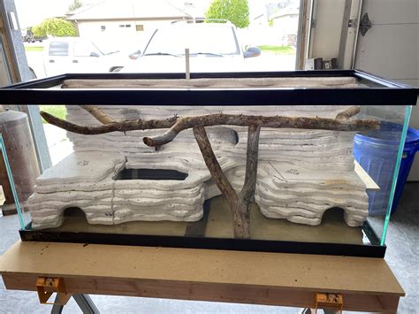 70 gallon tank terrarium for my ball python. This is before concrete ...