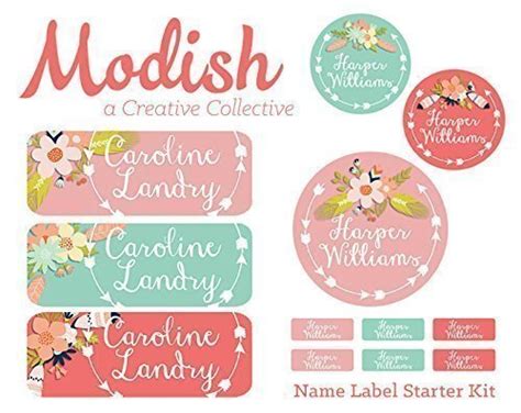 Waterproof Name Label Kit Dishwasher Safe Girl School Name Labels ...