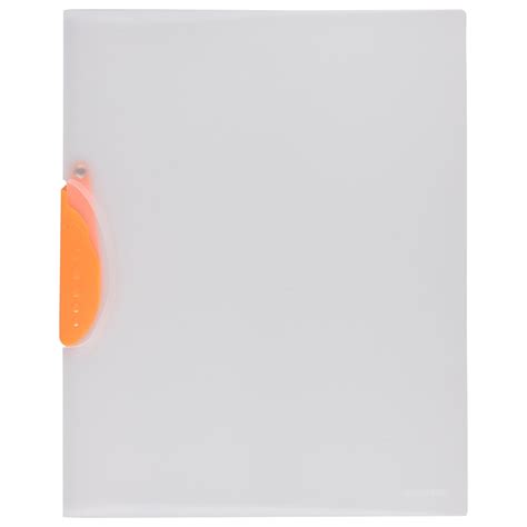 Buy JAM Plastic Report Covers with Swing Lock Clip, Clear with Orange ...