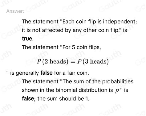 Solved: Select all statements below that are true about the Binomial ...