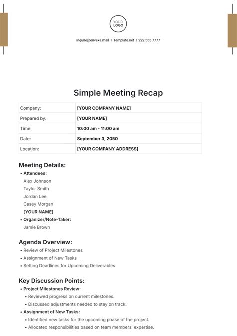 Meeting Recap Template 的图像结果