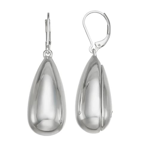 Nine West Puffy Teardrop Leverback Earrings