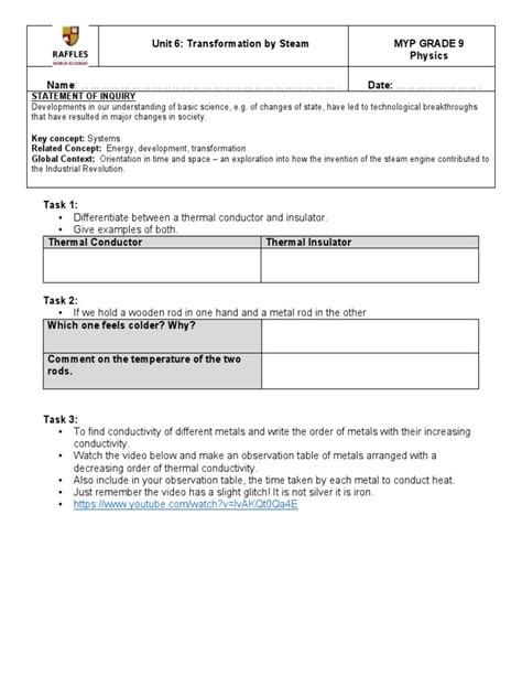 Image result for Conduction Worksheet