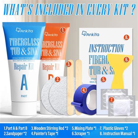 Tub Repair Kit White, Tub Chip Bathtub Repair Kit Enamel, Fibe