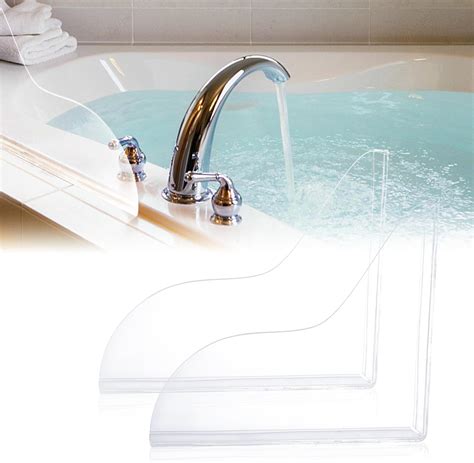 2 Pieces Shower Splash Guard, Self- Adhesive Transparent Shower Water ...
