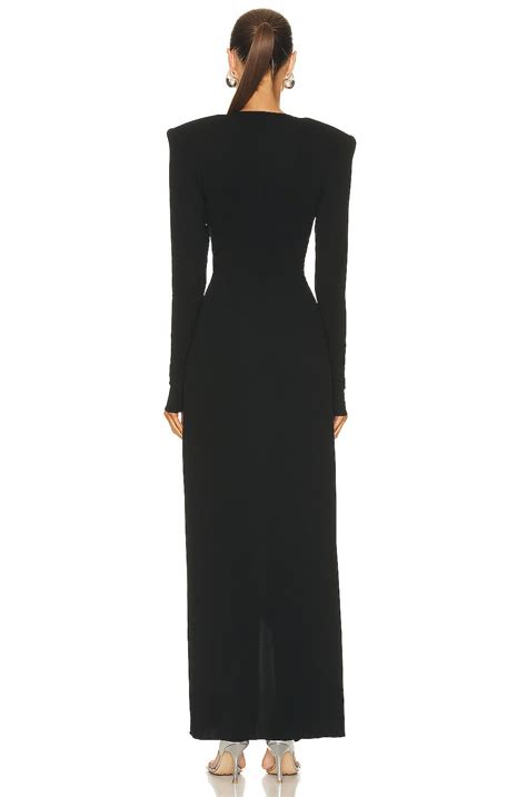 Alexandre Vauthier V Neck Long Dress in Black | FWRD