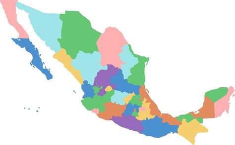 Mexico map color vector illustration travel map illustration color ...