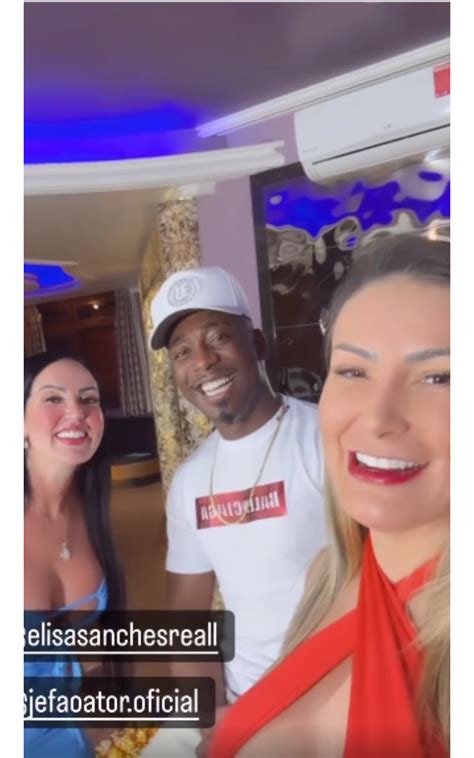 Foto: Andressa Urach, Elisa Sanches e Jefão: 'Tem que ser ele pra dar conta!', disse a atriz ...