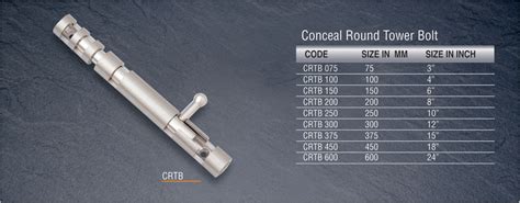 Conceal Round Tower Bolt (CRTB_250)
