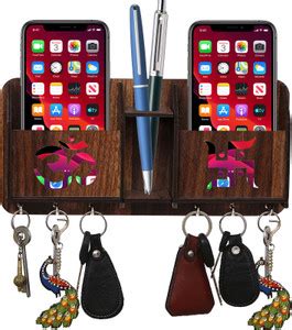 art valley OM SWASTIK KEYHOLDER WITH DOUBLE MOBILE STAND Wood Key ...