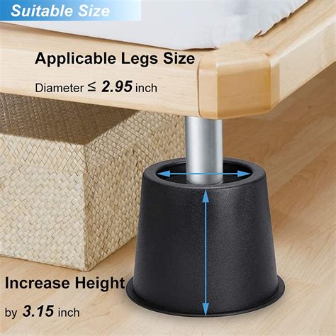Tcatec Bed Risers 4 inch Round Heavy Duty Stackable Furniture Raiser ...