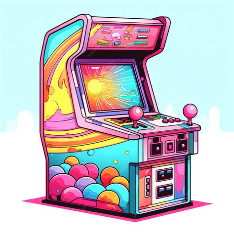 Premium Photo | A drawing of a colorful arcade game called the game