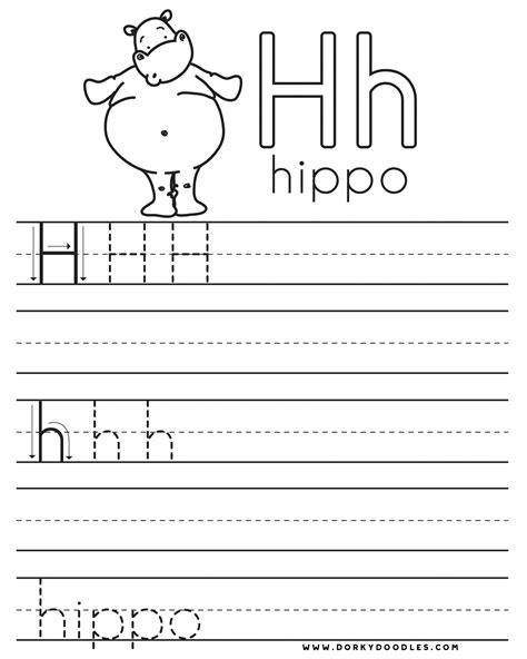 printable letter h tracing worksheets for preschoolers preschool crafts ...