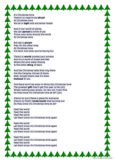 Band Aid - Do They Know It's Christm…: English ESL worksheets pdf & doc