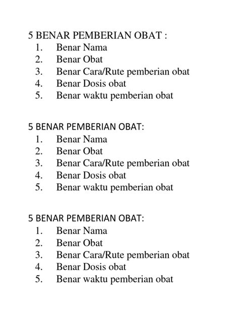 5 benar resep