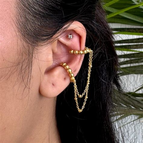 Double beaded ear cuff ( clip ons ) – Myrhabyrhea