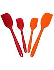 Silicone Spatula - Set of 4 Heat-Resistant Spatulas - Seamless One ...
