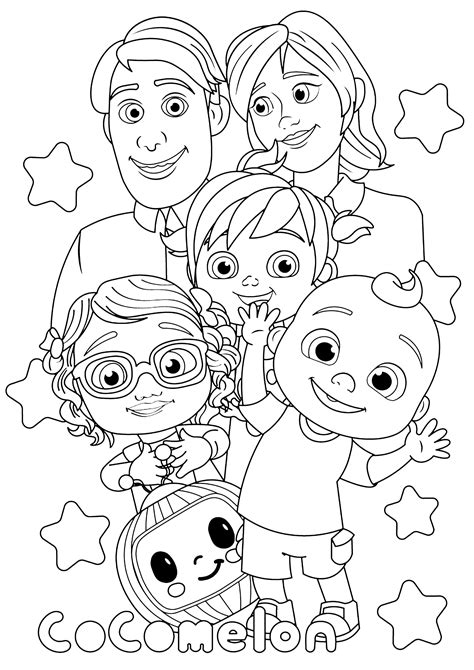 JJ, Bella and other Cocomelon characters - Cocomelon Coloring Pages