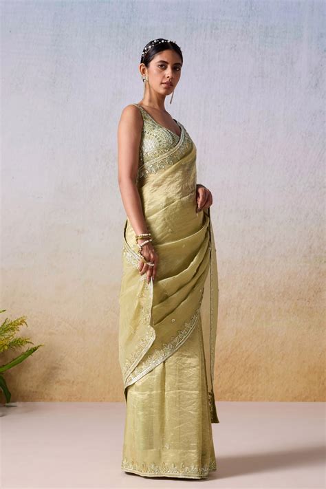 Mirroir - Sage Green Saree - Elahe