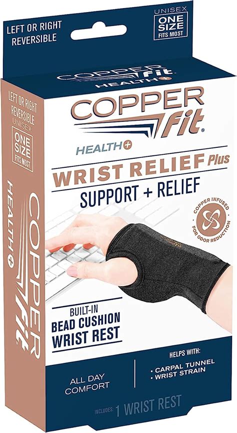 Copper Fit Health Wrist Relief Plus Support Brace, One Size Fits Most ...