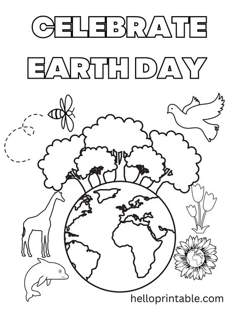 Earth Day Coloring Printable