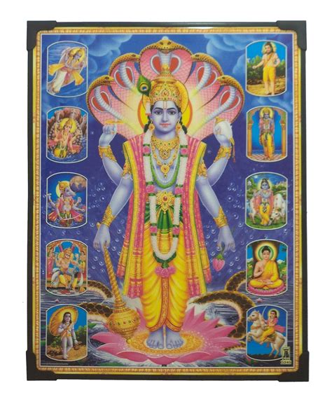 Lord Vishnu 10 Avatars Photo Beading Frame ( 29 cm x 22.5 cm x 1 cm ...