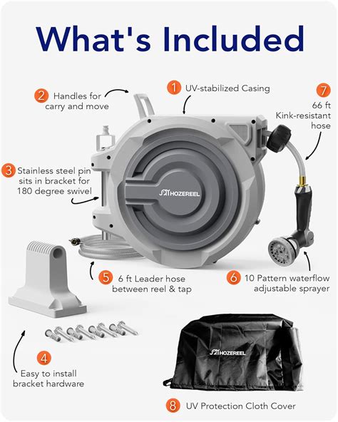 HOZEREEL 66 FT x 1/2 Retractable Garden Hose Reel by India | Ubuy