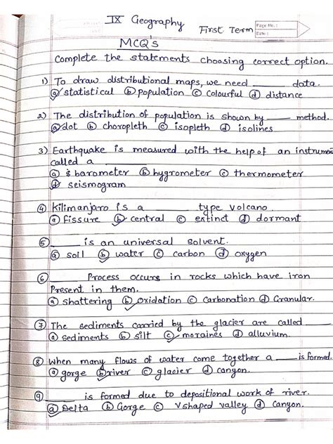 Image result for Geography MCQ Test