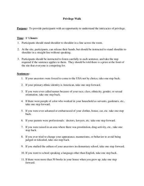 Image result for Privilege Walk Exercise