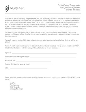 Fillable Online Florida Workers Compensation Managed Care Organization ...