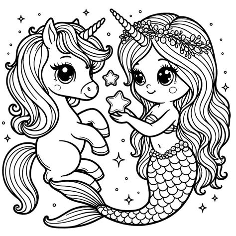 Enchanting Mermaid Coloring Pages: Dive into a World of Whimsical ...