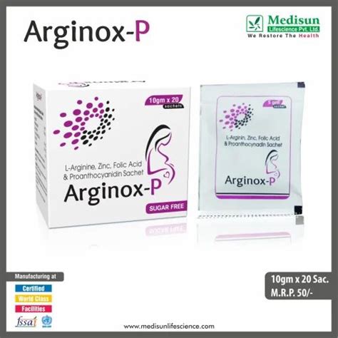 Pharmaceutical Sachet - L Arginine Zinc Folic Acid and Proanthocyanidin ...