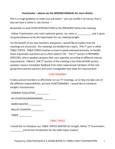 Image result for President Role Toastmaster Script