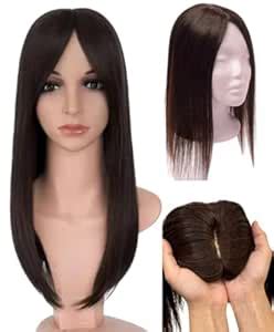 HAIR WALA™ 4 x 4 Inch Silk Base, 5 Clips Hair Toppers Hair Extension ...
