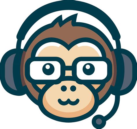 Monkey with Headphone Vector 35954220 Vector Art at Vecteezy