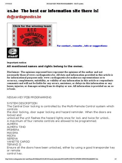 Image result for Nissan Note Key Programming