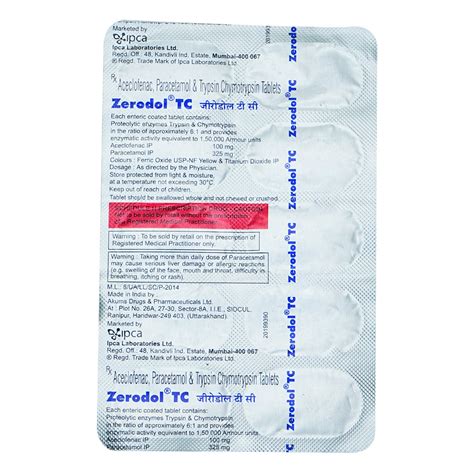 Zerodol TC Tablet | Uses, Side Effects, Price | Apollo Pharmacy