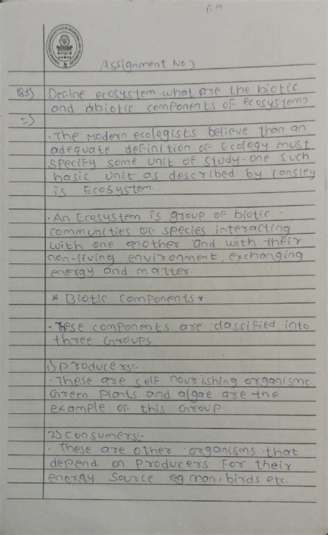 EM 330 - Assignment No 3: Ecosystem Components & Food Chains - Studocu